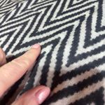 100% Merino Wool Scarf Black White Orange Chevron Print Made in Kashmir India Photo 3