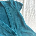 White Stag  Teal Knit Short Sleeve Button Front Cardigan Sz S Twee Whimsigoth Alt Photo 1
