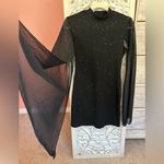Black glittery whimsygoth Fairycore long sheer cape sleeve body Photo 3