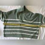 Hollister  women’s size large ribbed green and white striped sweater with collar Photo 4