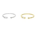 Boutique NEW Dainty White Gold Filled Ring with Baguette and Round Simulate, Adjustable‎ Photo 8