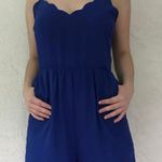 Double Zero Royal Blue Scalloped Romper Photo 0