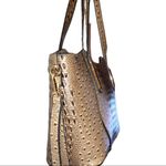Isabella vegan leather ostrich satchel! Taupe in color with unique design! Tan Photo 4