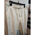 Caribbean Joe White Cropped Linen Blend Pants Elastic Waist Drawstring Casual Comfy‎ Trousers Photo 3