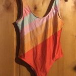 Gold Sheep Pastel Retro Sport Slim Fit One-Piece Swimsuit $80 NWOT L Photo 2