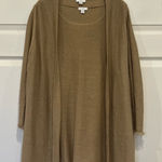 J. Jill Shell Tank Open Front Cardigan Set Fringe Sleeve Womens Large Petite Tan Size undefined Photo 0