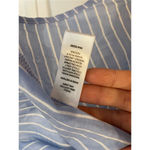 EXPRESS 🚨 SALE  blue striped ruffle off shoulder top Photo 4