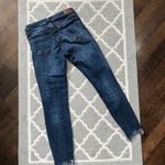 ZARA  dark wash raw ankle hem skinny mid rise jean Photo 11