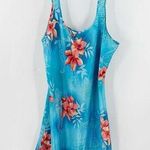 secret treasures Blue Floral Adjustable Strap Slip Dress Size Large FLAWED Photo 0