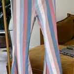 Altar'd State  Multicolor Striped Flare denim Pants NWT Photo 0