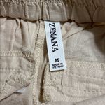 Zenana Outfitters women’s medium pull on elastic waist ties tan shorts pockets 5” casual Photo 3