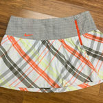 Nike  Golf Sport Skort Women's Size 12 Orange Olive Green‎ Plaid Athletic Skirt Photo 0