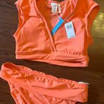 Womens Coral 2 piece Bikini swim suit Orange Size 10 Photo 1