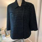 Coldwater Creek  teal green boucle tweed jacket bronze metallic threads Photo 2