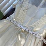 Vintage 1940s Ivory Organza Wedding Dress Appliqué Lace Antique Wedding Photo 14