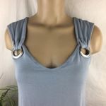 Venus Blue Sleeveless Fringe Hem Tunic Tank Top XS Photo 3