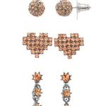 Simply Vera, Vera Wang Simply Vera Vera Wang 3-pair Heart Earrings Photo 0