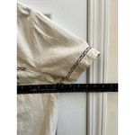 Cabin creek  Linen Blend Zebra Embroidered Button Front Waist Tie Top Large Y2K Photo 9