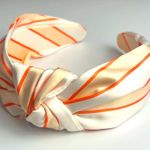 Anthropologie  • Cream/Peach/Coral Stripe Knotted Headband Photo 0