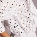 Anthropologie  Porridge White Eyelet Lace Romantic Top Boho Blouse Size Small S Photo 3