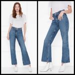 ANINE BING ππ Kaia Jean 90s High Rise Straight Leg Wide Flare Blue Denim 28 NWT Photo 2