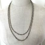 Trifari Crown vintage silver tone long chain necklace Photo 2