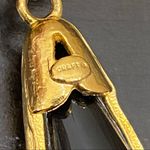 Vintage CRAFT Black Lucite Drop Faux Pearl Large Brooch Photo 8