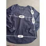 Talbots dress navy blue blouse size L Photo 1