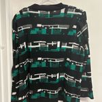 Ming Wang  Black and Green Knit Cardigan Photo 5