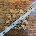 Vintage Sarah Coventry Chainmail Metal Mesh Diamond Shaped Pendant Necklace Gold Photo 3