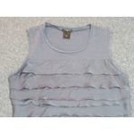 Ann Taylor  Women's Tank Top Ruffle Front Shirt Office Party Gray Size Small Photo 3