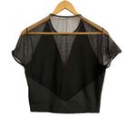 Claude Montana Vintage Black Jersey Sheer Mesh Crop Top - Made in Italy Size S/M Photo 9