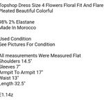 Topshop  Dress Size 4 Flowers Floral Fit And Flare Pleated Beautiful Colorful 
 Photo 4