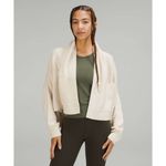 Lululemon Ribbed Long Wrap Sweater Merino Wool-Blend in White Opal Size 6 Photo 2