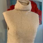 Theory  Alpaca Wool Blend Vandrona Puno Turtleneck Knit Sweater Vest Cream P/TP Photo 1