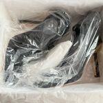 Good American New Caged Slanted Sandal Strappy Wrap Heel | Black | 8 Photo 8