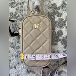 Badgley Mischka Diamond Quilted Oval Crossbody Phone Case in beige NWT Photo 7