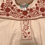 Nativa Burnt Orange & Cream linen top from Mexico Size M Photo 1