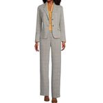 KASPER Plaid Notch Lapel Long Sleeve Flap Pocket Coordinating Two Button Jacket Gray Size 16 Photo 4