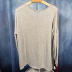 Halogen Gray Long Sleeve Top with Ribbon Accents Photo 3