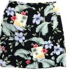 Tommy Bahama Vintage Silk Wrap Skirt Women's Small Tropical Floral Black Buttons Photo 0
