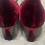 SCARLETT CHASE SUEDE SHOES Burgundy Velvet Heels with Embellishments Red Size 7 Photo 4