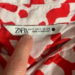 ZARA  Women's Red And White Printed Long Sleeve Shirt Size S Photo 7