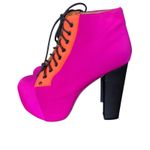 Jeffrey Campbell  Lita Lace Up Platform Boots size 7 Pink Orange Photo 3