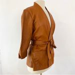 Just Female Anthropologie beautiful genuine lamb leather kimono style jacket NEW Tan Photo 2