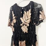 Baltic Born NWT  Muse Sequin Maxi Dress Black Rose Gold Leaf Size Large L Photo 5