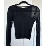 Anthropologie Sheer Sweetheart Knit Long Sleeve Top, Size XXS Photo 0