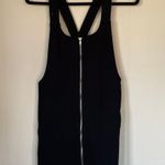 Forever 21 black jumper dress full zip up pockets cotton 90’s women’s size S Photo 2