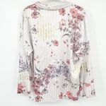 Victoria's Secret  Womens Subtle Stripe Silky Floral Long Sleeve Pajama Top Size L Photo 6