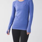 Lululemon Swiftly Tech Long Sleeve Crew Heathered Sapphire Blue Photo 0